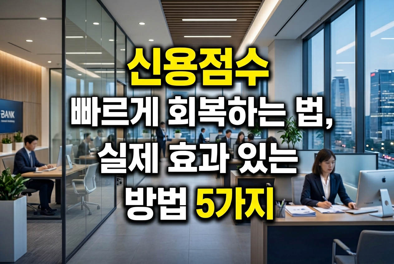 신용점수 빠르게 회복하는 법, 실제 효과 있는 방법 5가지